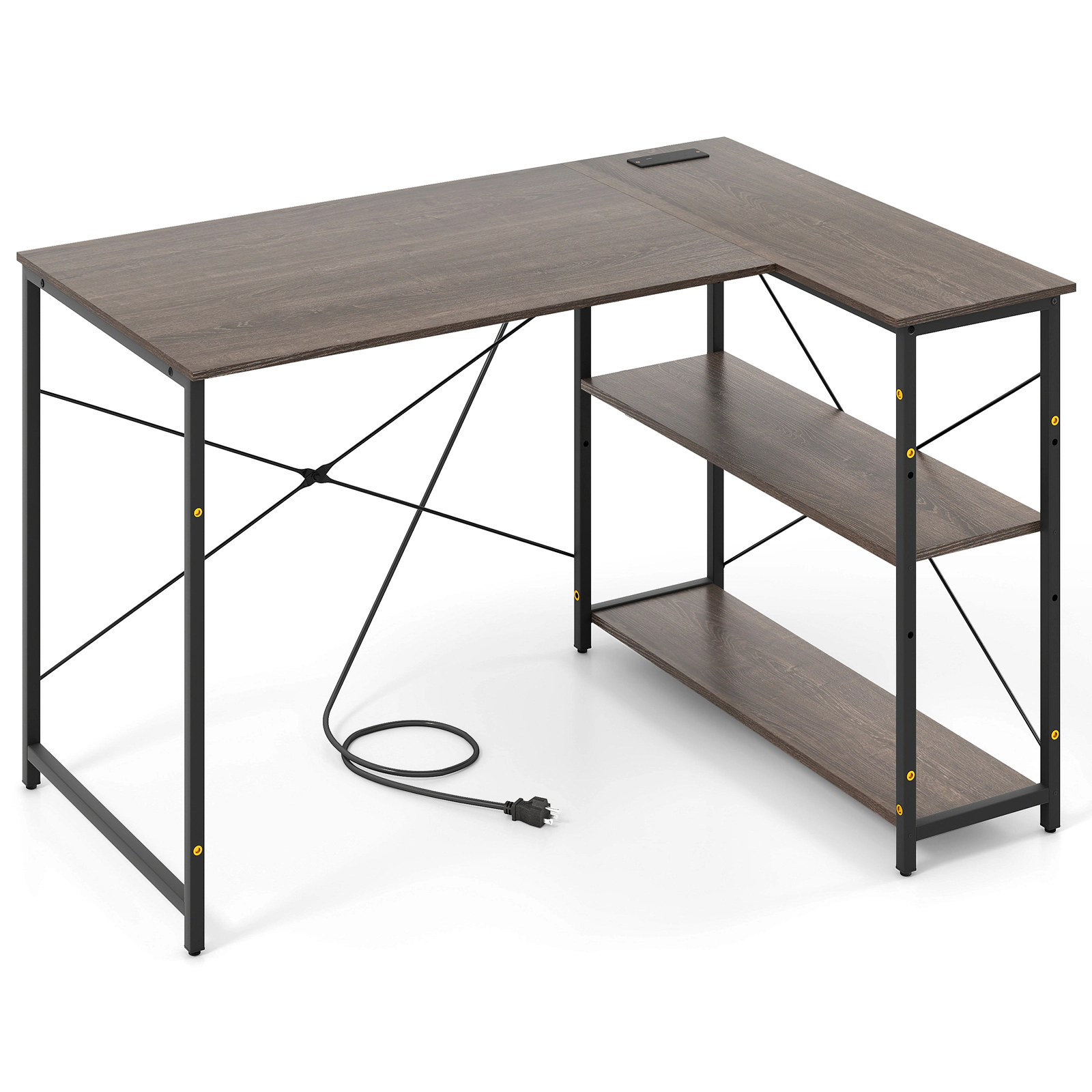 SlickBlue L-Shaped Computer Desk with Storage Shelves