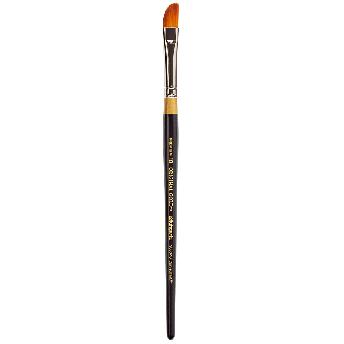 KINGART Original Gold 9330 Curved Flat Golden Taklon Brush - Size 10