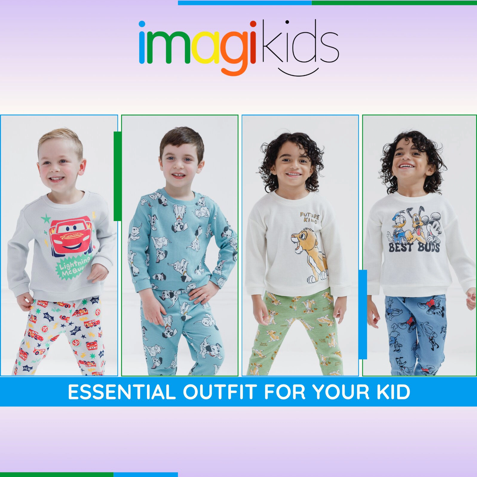 Disney Boys' Loungewear 2-Piece Sweatshirt and Pants Set