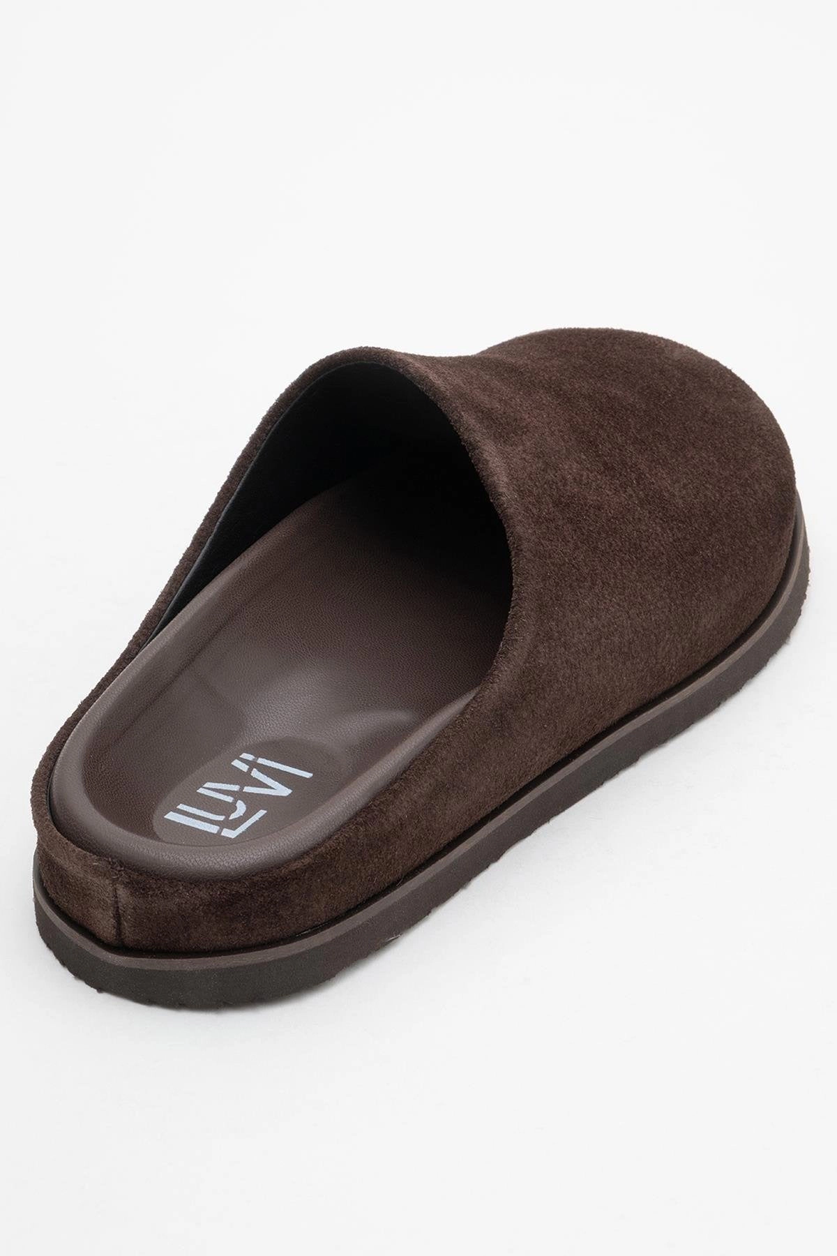 Forever & Always Womens Space Suede Leather Slide Sandals