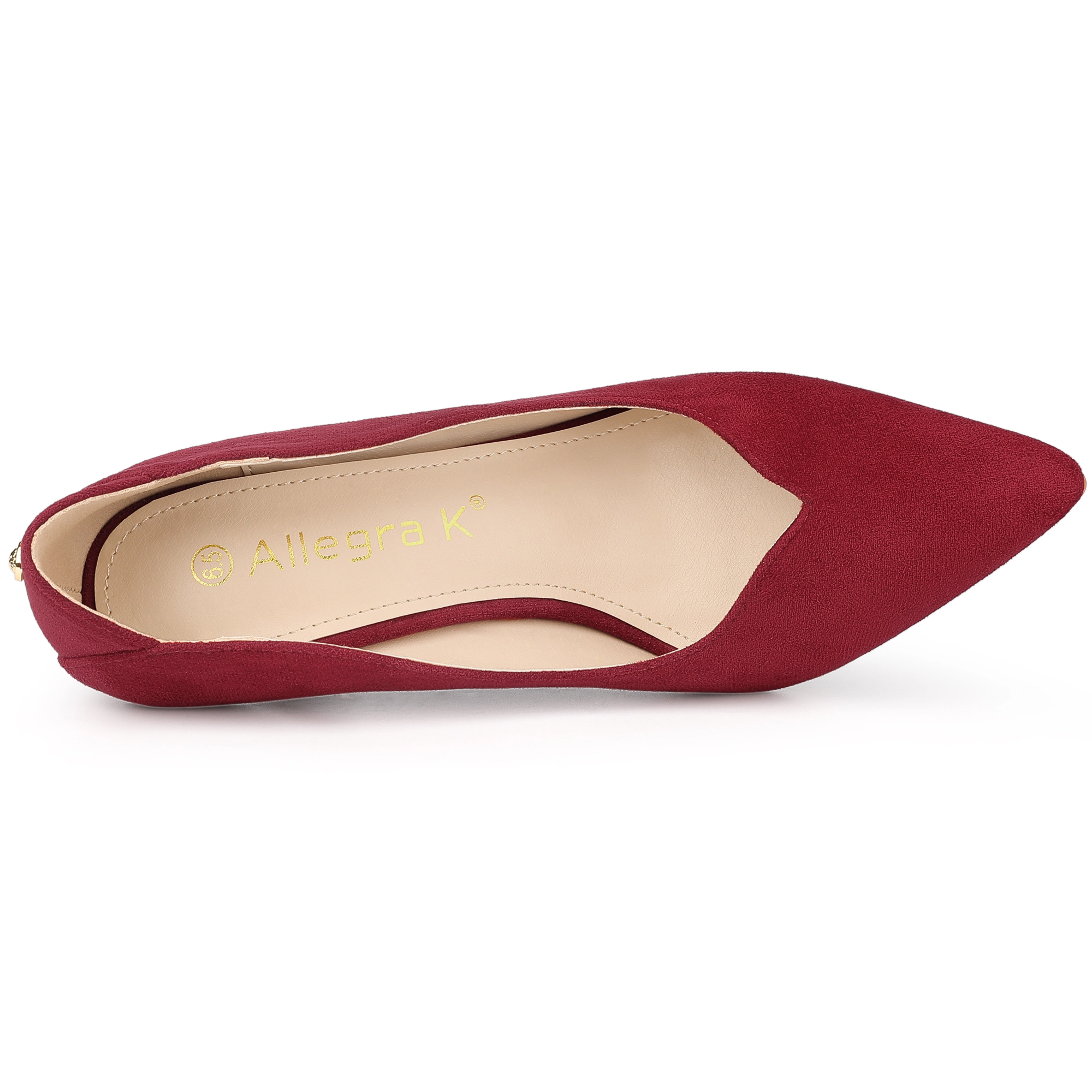 BLISSFUL STEP Women Faux Suede Pointed Toe Stiletto Heels Slip-on Pumps