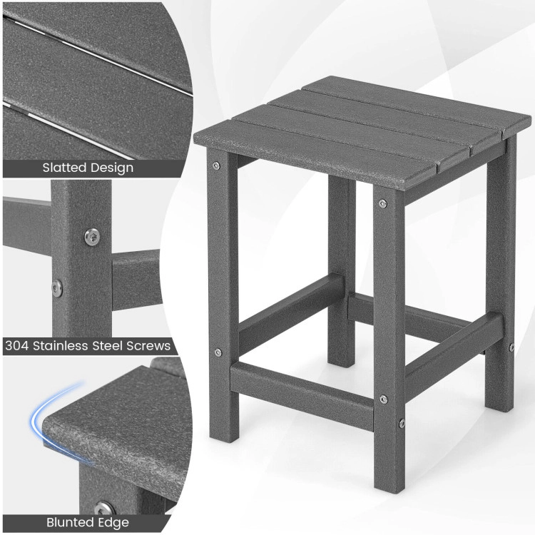 Hivvago 14 Inch Square Weather-Resistant Adirondack Side Table