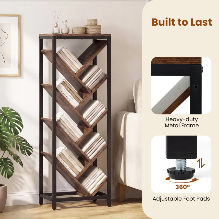 Hivvago 9-Tier Freestanding Bookcase for Hardcover Books