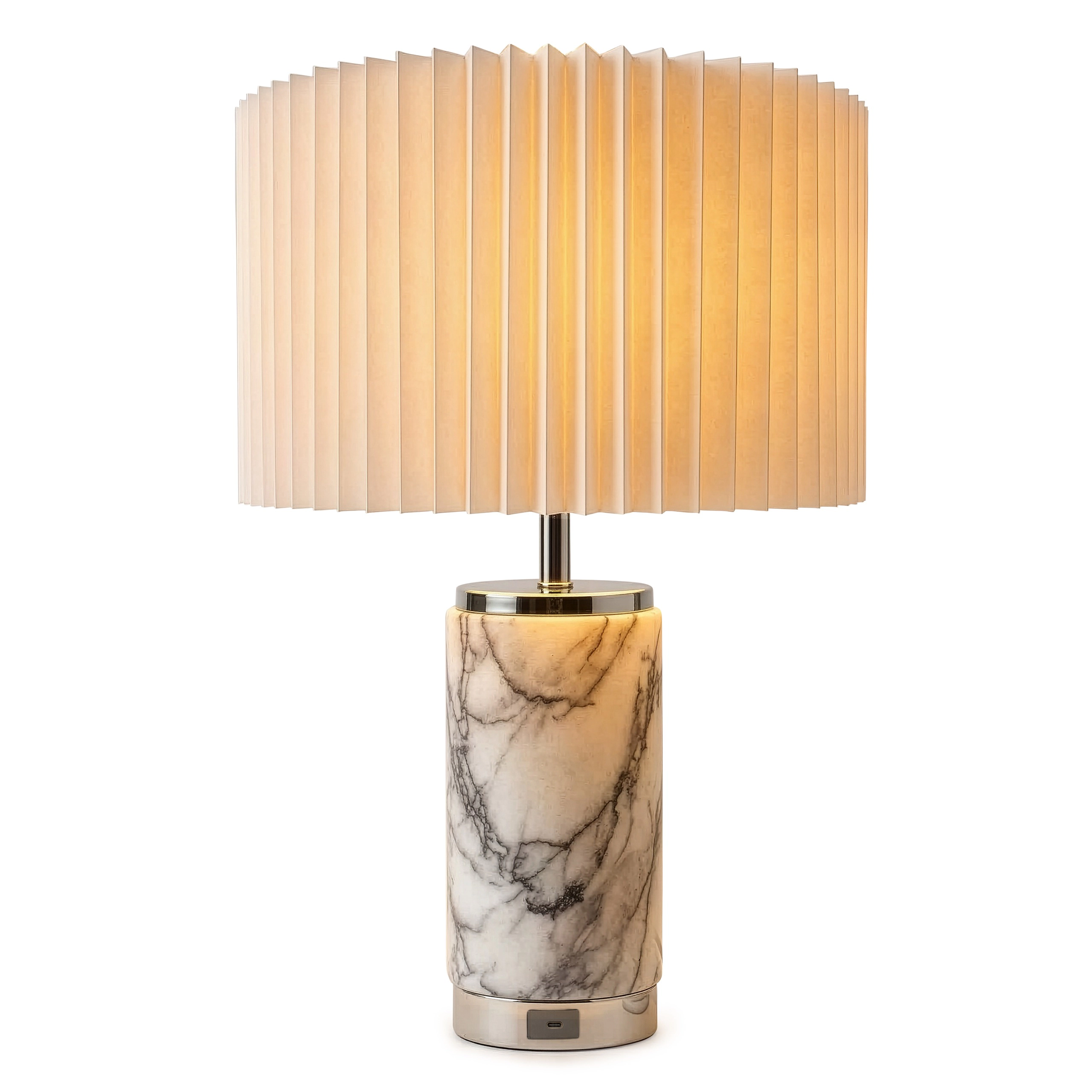 Brightech Arden Pleated Drum Table Lamp