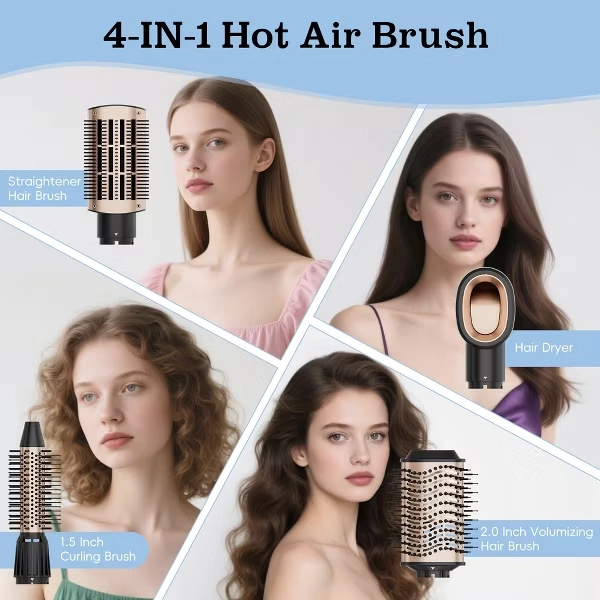 NICEBAY Hair Dryer Brush, Hot Air Brush in One with Oval Barrel, Round Brush Hair Dryer Set Straighting Drying Curling