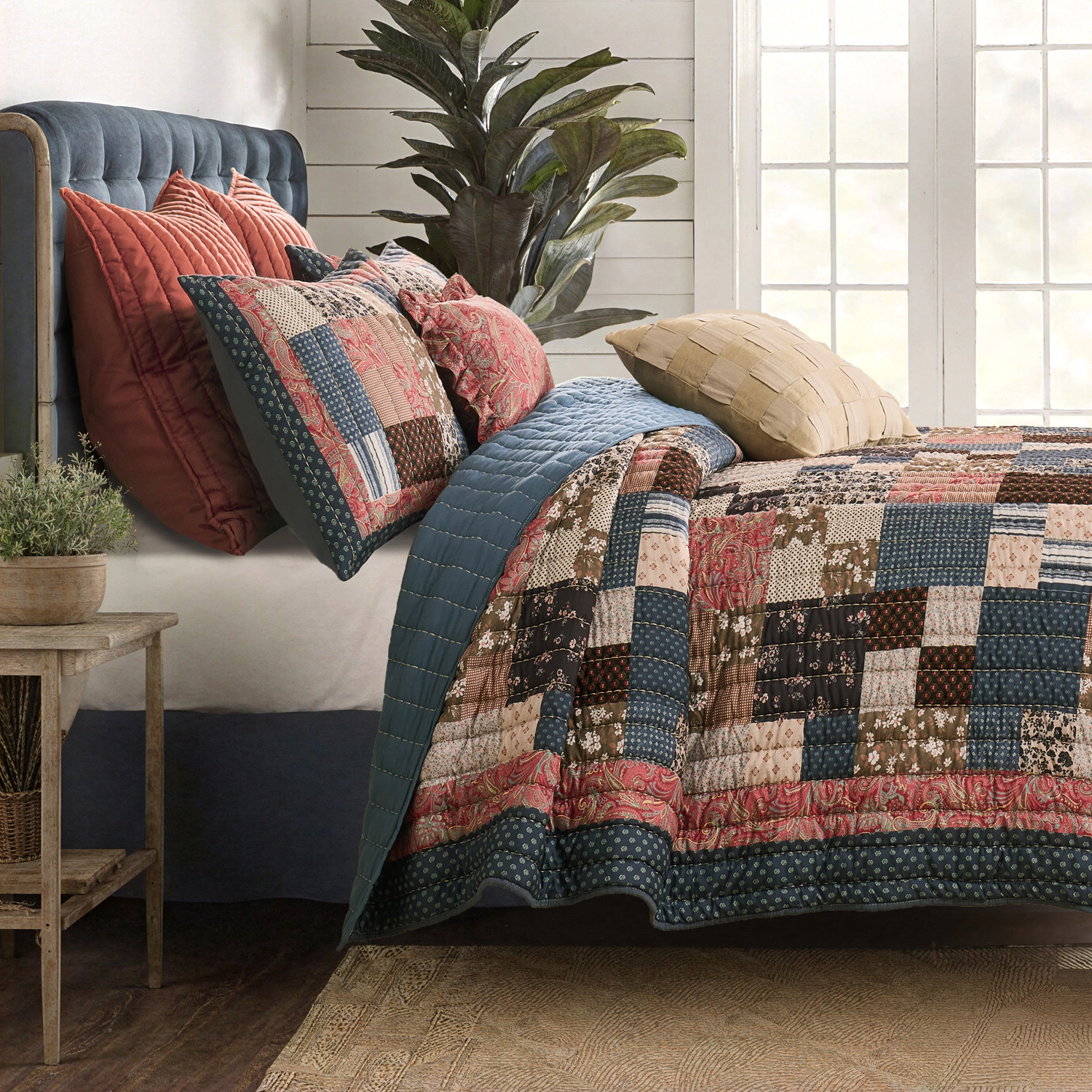 Greenland Home Fashions Shiloh 3 Piece 100% Woven Polyester Jacquard Quilt Set