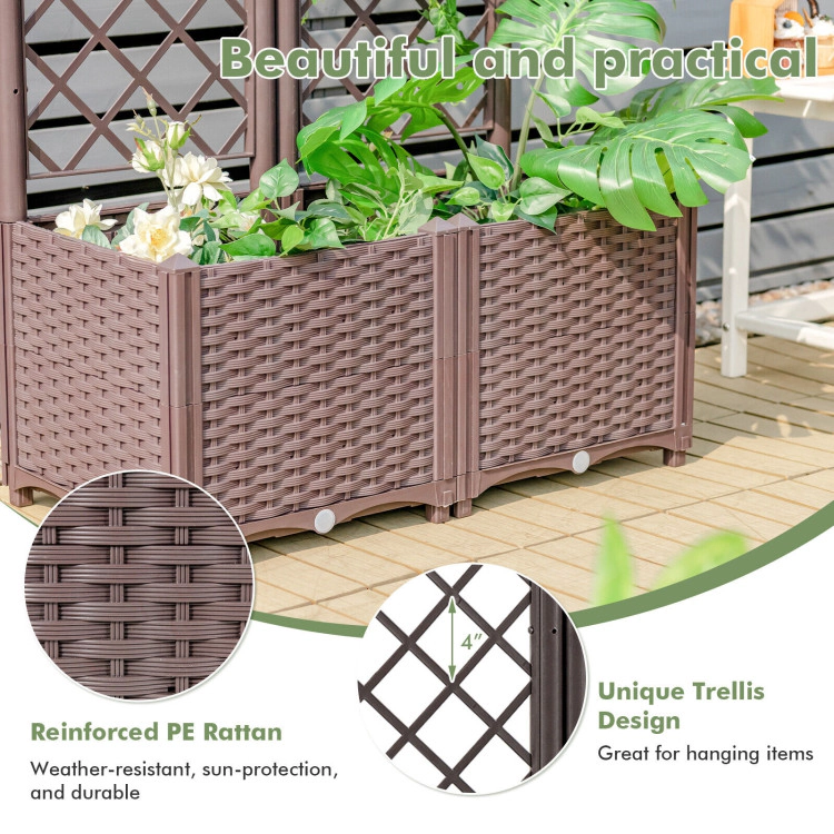 Hivvago Raised Garden Bed with Trellis Planter Box for Climbing Plants
