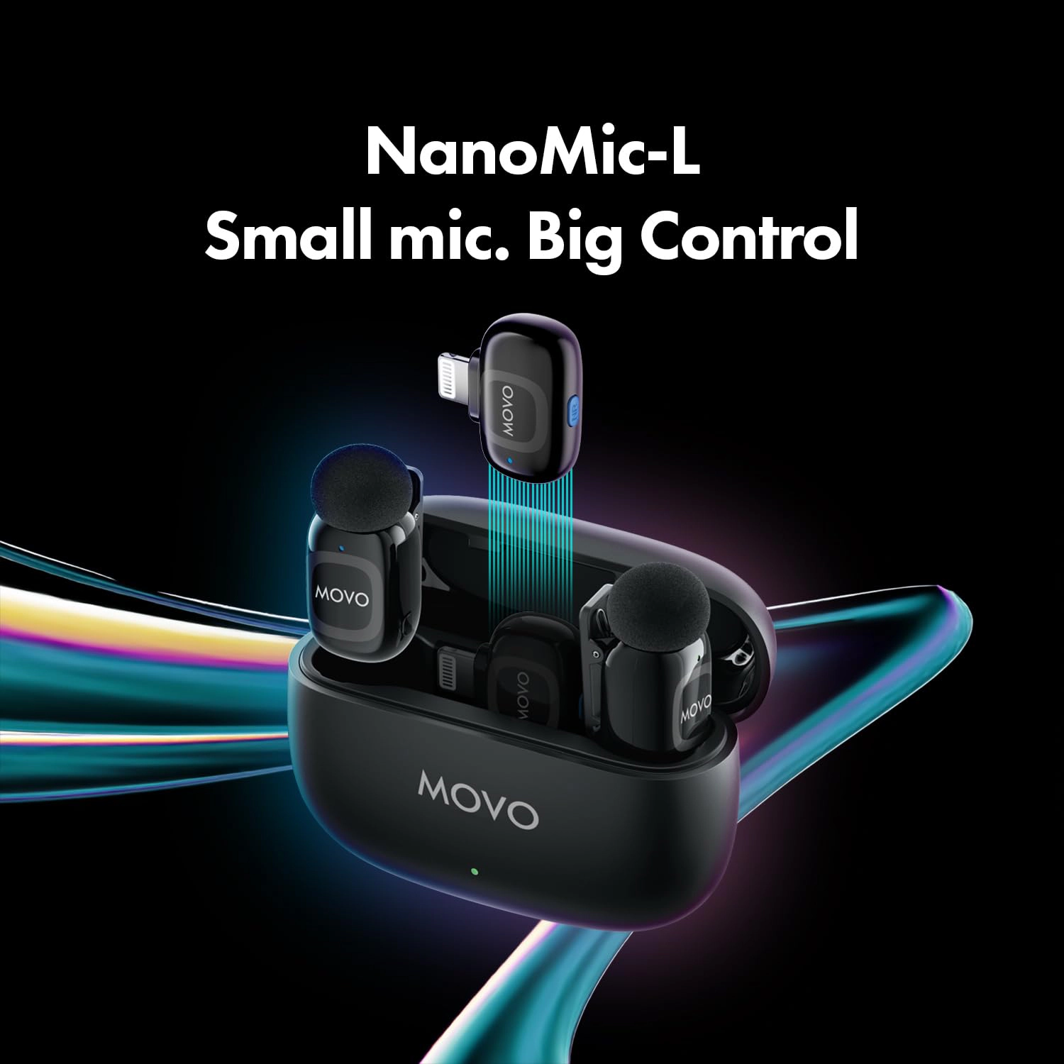 Movo NanoMic Wireless Lavalier Microphone for Camera – Clip-On TRS Wireless Mic System for DSLR, Camcorders
