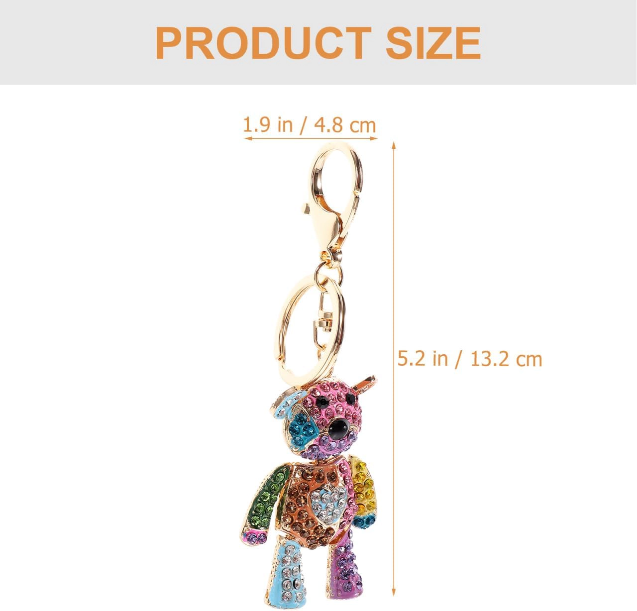 Premium Charms Womens Rhinestone Teddy Bear Keychain