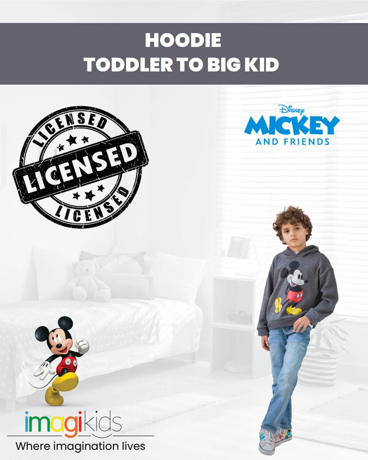 Disney Mickey Mouse Boys' Fleece Pullover Hoodie
