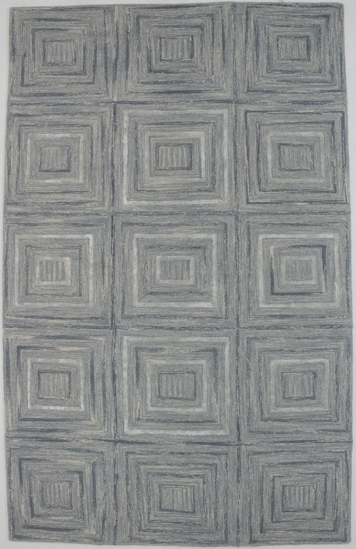 Magic Rugs 5'0 X 8'0 Gray Hand-Tufted Geometric Modern Wool Rug