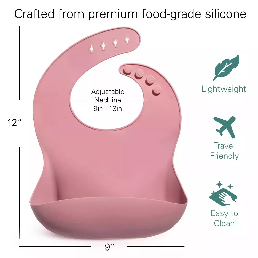 Sperric Silicone Baby Feeding Set - Suction Bowls w/ Lids & Spoons, Waterproof Baby Bibs, Stacking Teether Toys BPA‑Free