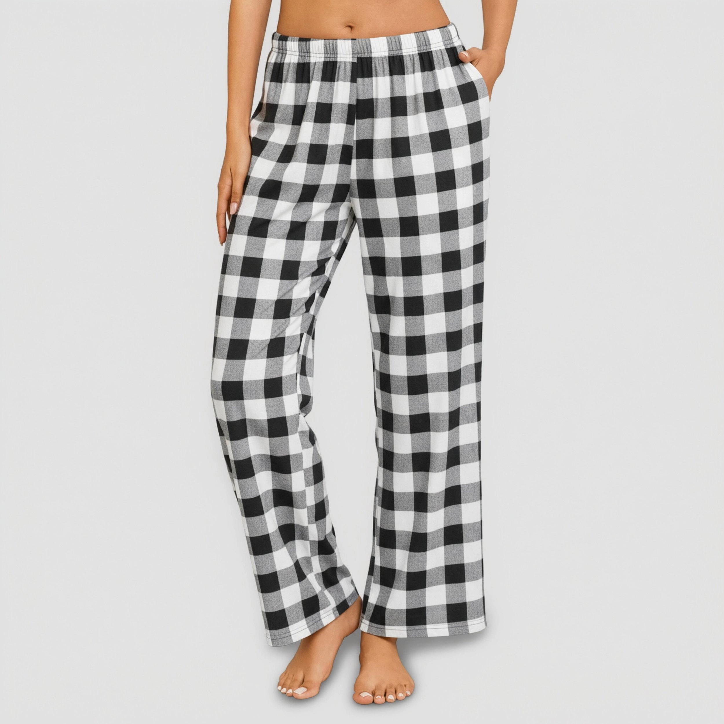 Ekouaer Pajama Pants Soft Comfy Bottoms Casual Stretch Wide Leg with Pockets