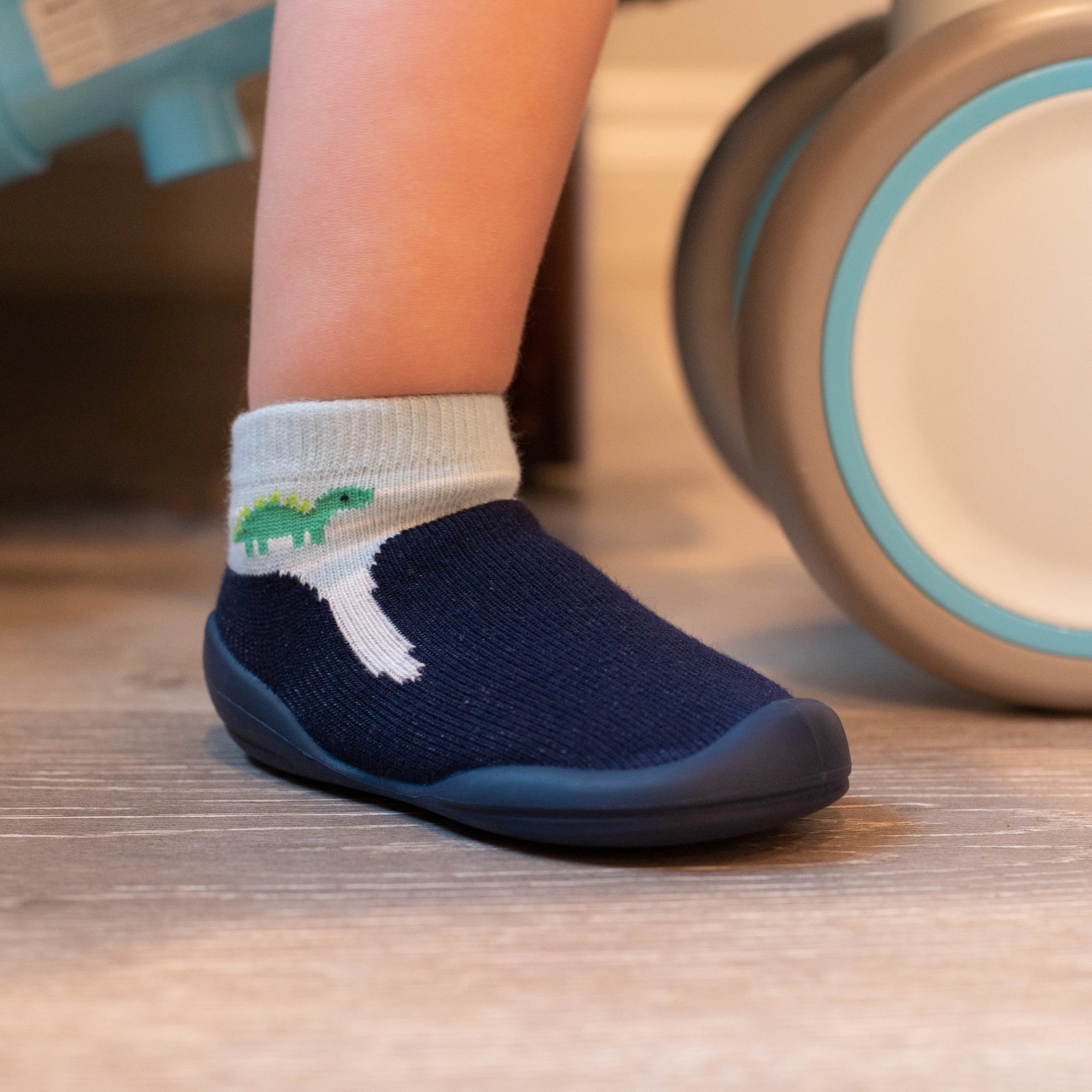 Komuello Baby Boy First Walk Sock Shoes Navy Dash