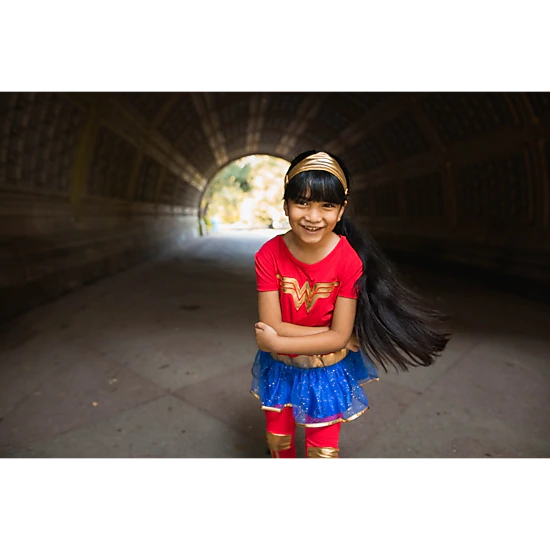 DC Comics Justice League Wonder Woman Girls' Cosplay Tutu Top and Leggings Set