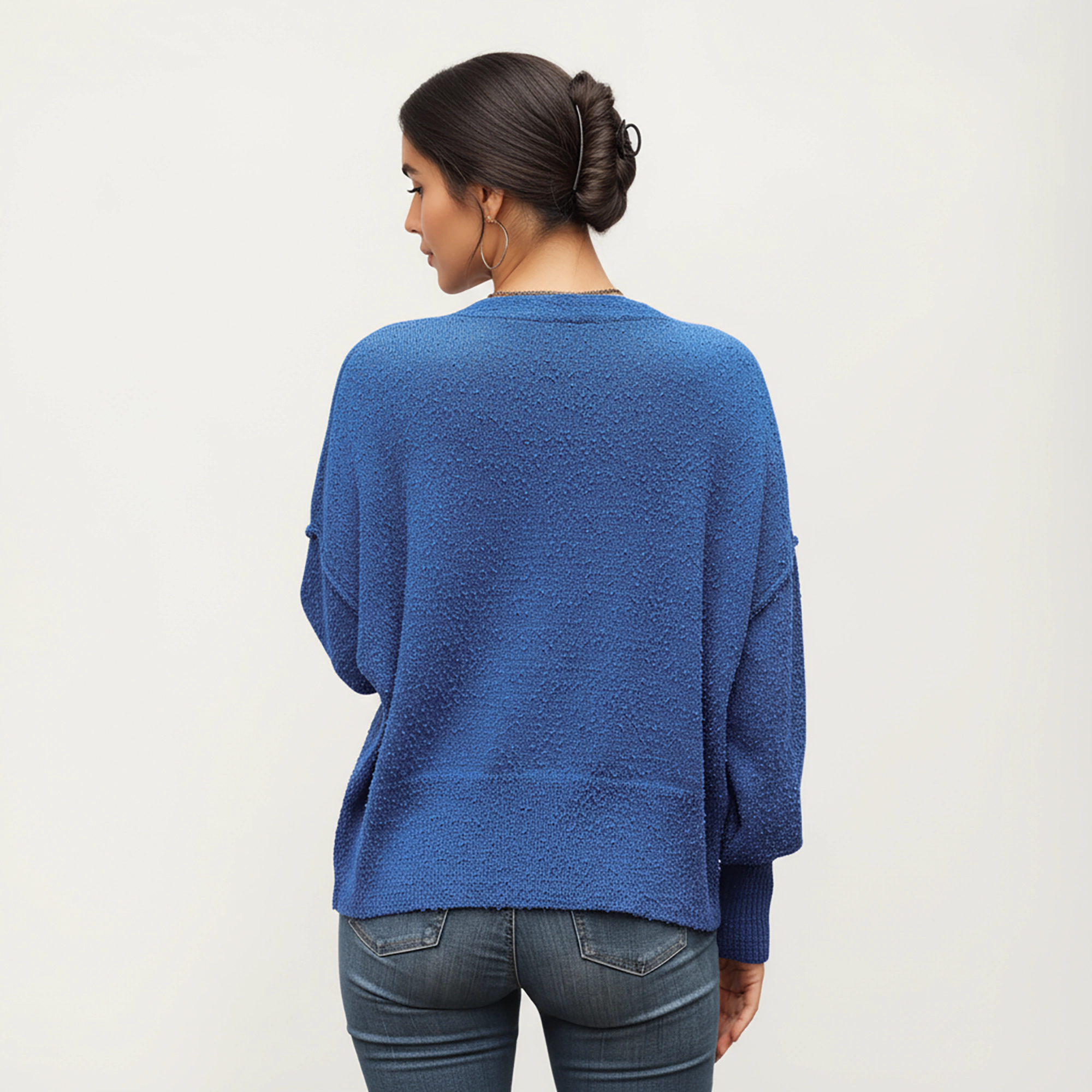 Anna-Kaci Women's Textured Knit Button Front Top with Cozy Fabric, Drop Shoulder Silhouette and Ribbed Edges