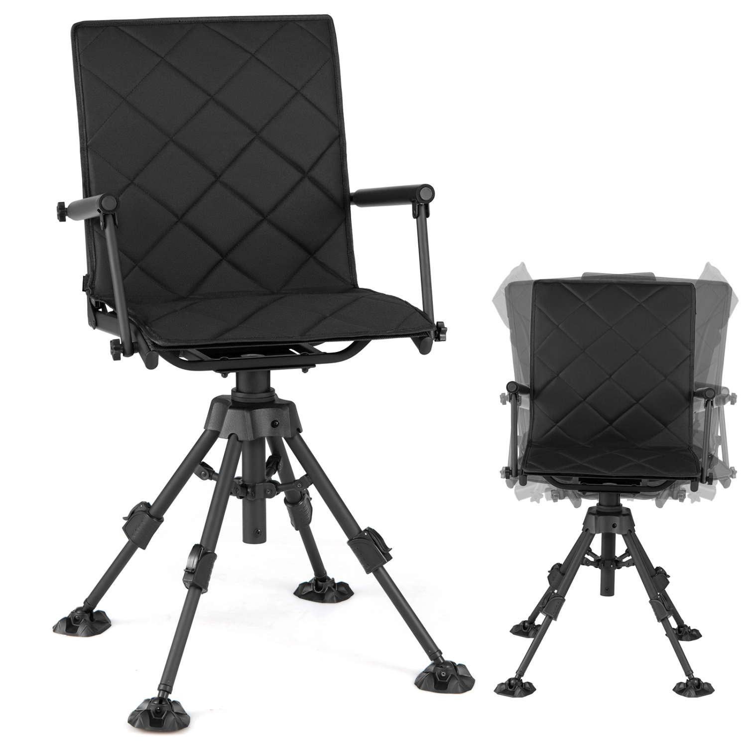 LJG 360° Silent Swivel Hunting Seat with 5-Level Adjustable Height