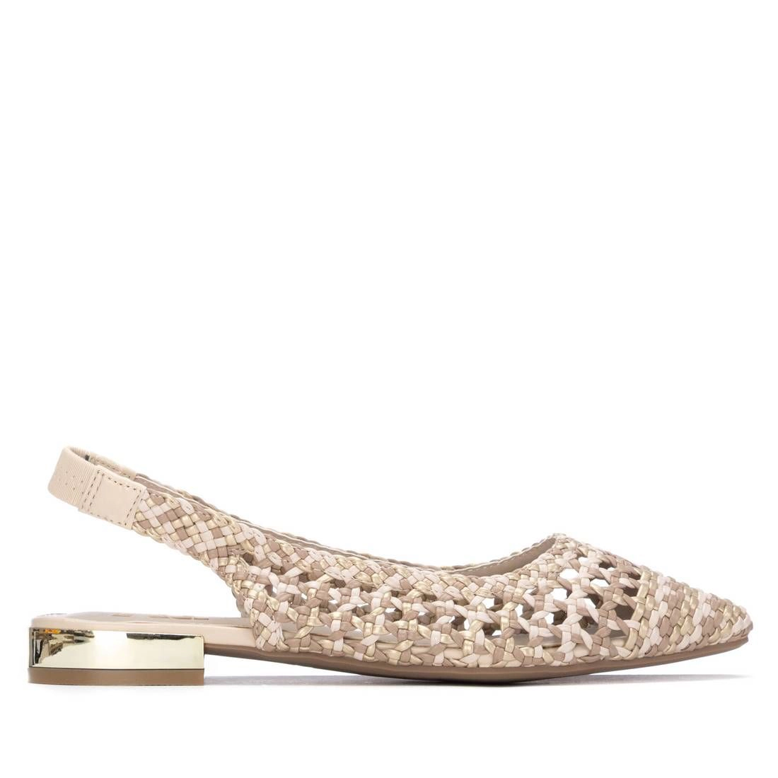 XTI PU Slingback Sandals Pointed Toe, Flat Heel, Lightweight