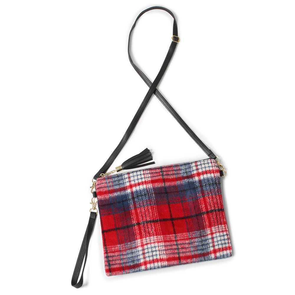 FASHNZFAB Plaid Check Crossbody / Clutch Bag