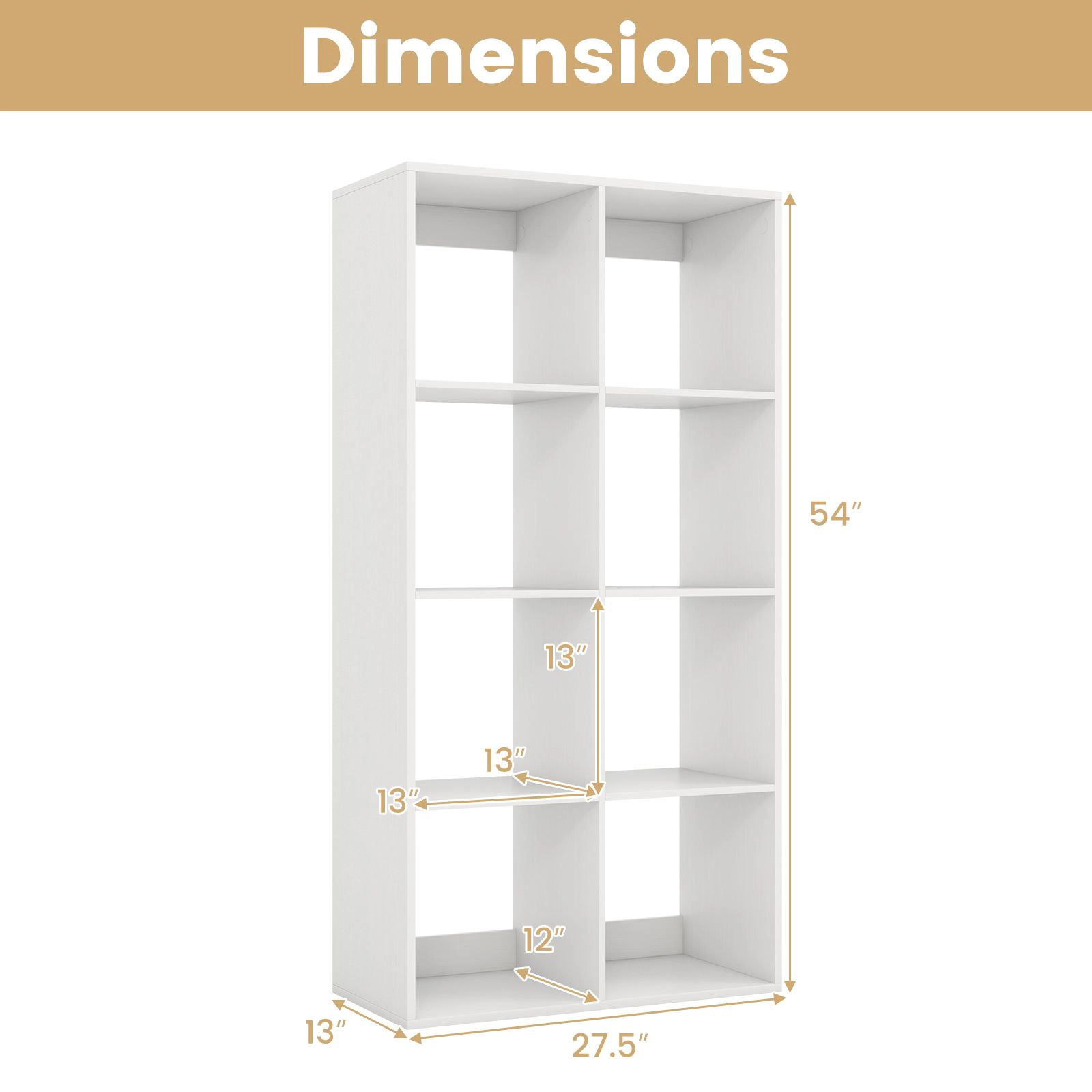 Slickblue 8 Cube Storage Organizer with Open Back Shelves