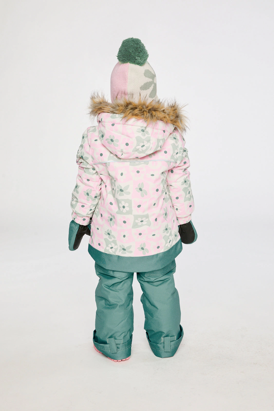 Deux par Girls Retro Print Two Piece Discover Snowsuit with Hooded Jacket and Snow Pants