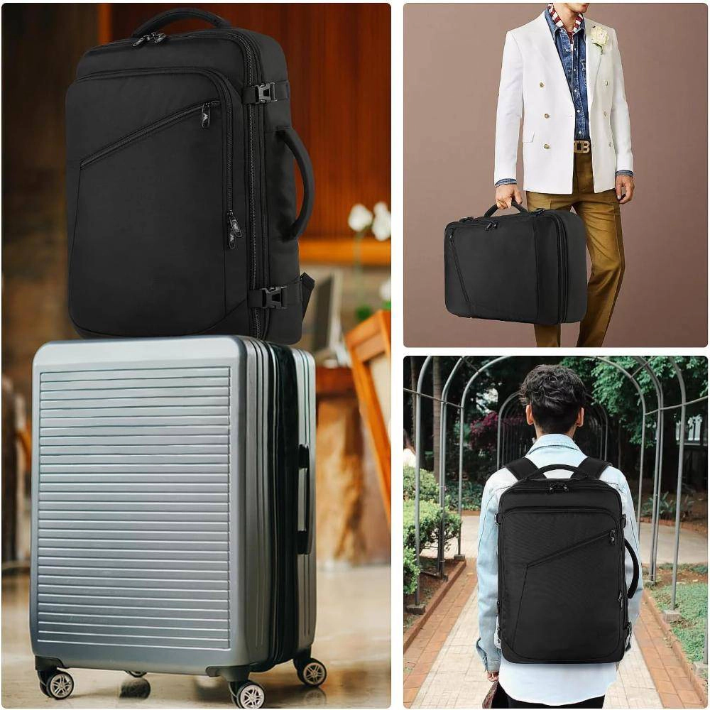 Clear Skye Unisex Lightweight Expandable Black Travel Backpack