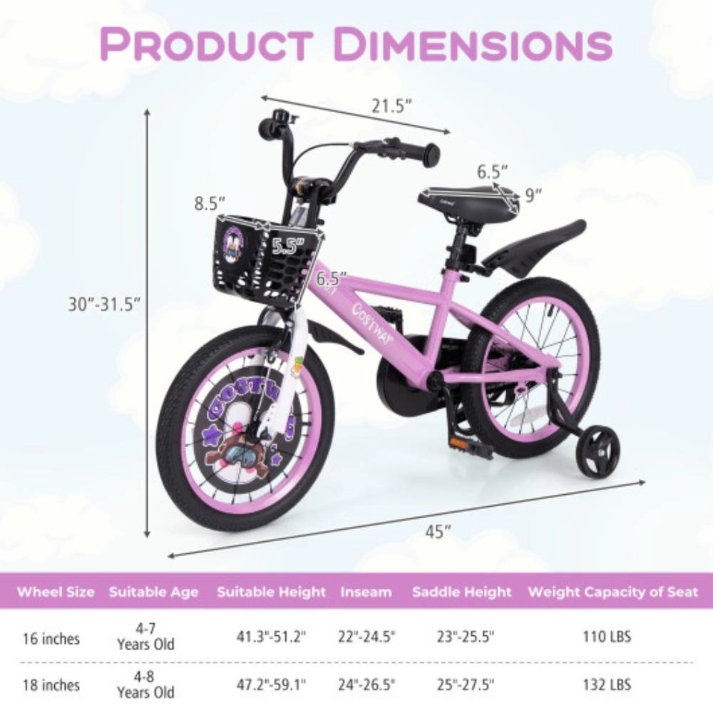 Hivvago 16 Inch Kids Bike for 4-8 Years Old Sport Bicycle with Adjustable Handlebar and Saddle-16 inches