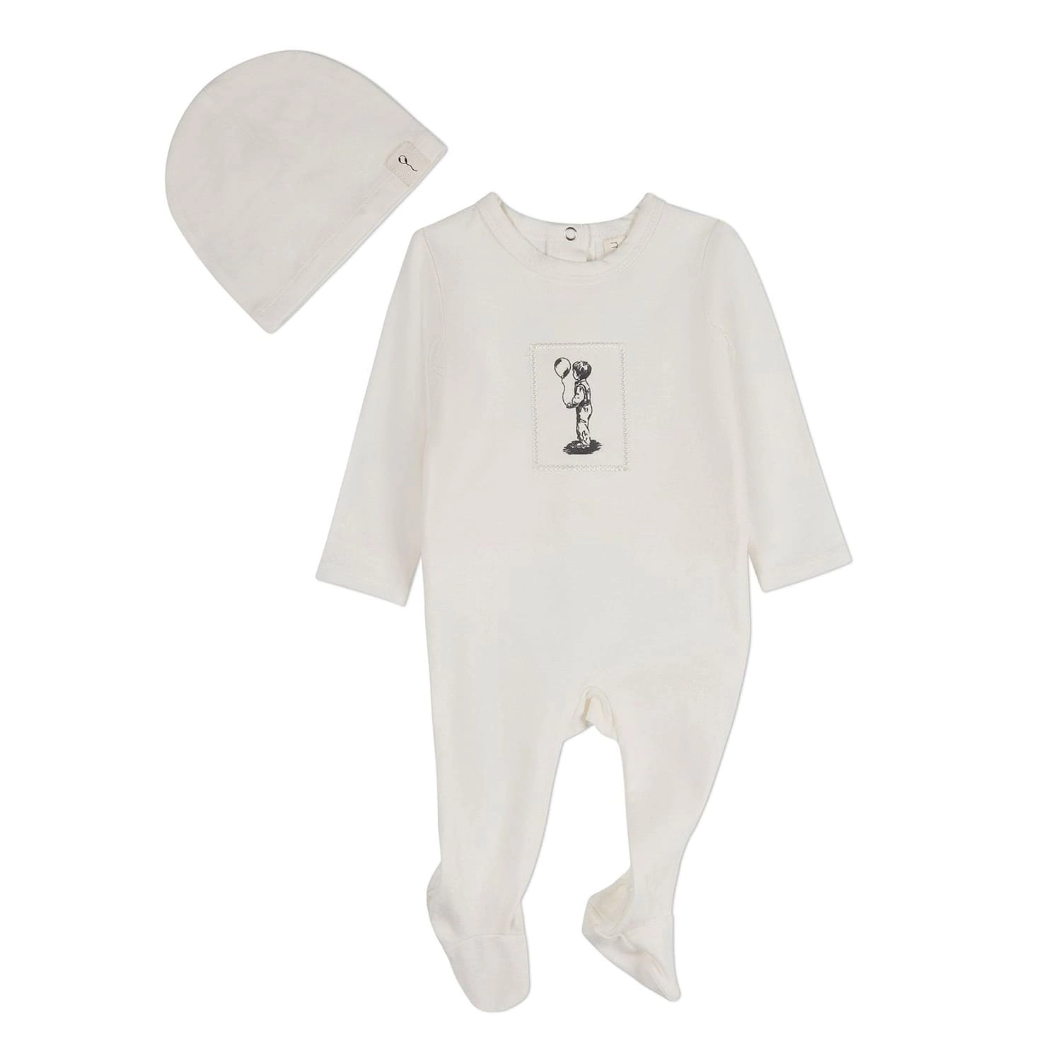 MeMoi 2 Piece Baby Boys "The Little Boy And His Balloon" Cotton Rich Footie Set