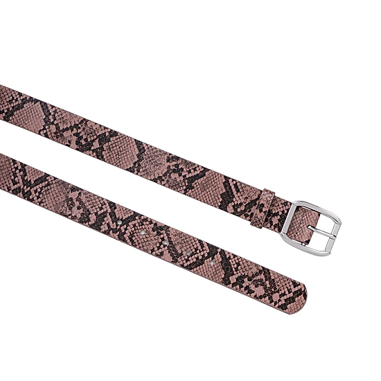 AGP PARIS Light Pink Snake Print Women's Belt
