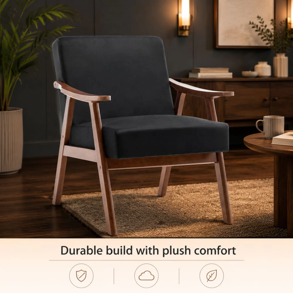GOODSILO Upholstered Velvet Accent Chair Stylish Durable Seating