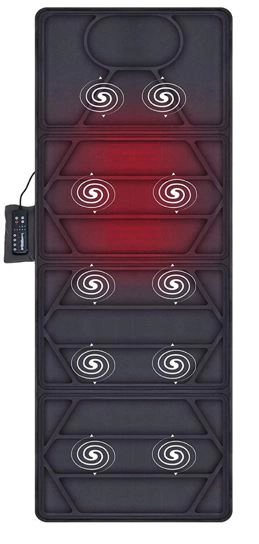 Pursonic Unisex Heated Full Body Massage Mat with 10 Motor Vibration Therapy, Dual Heating Pads & Multi-Zone Relaxation Mattress Pad