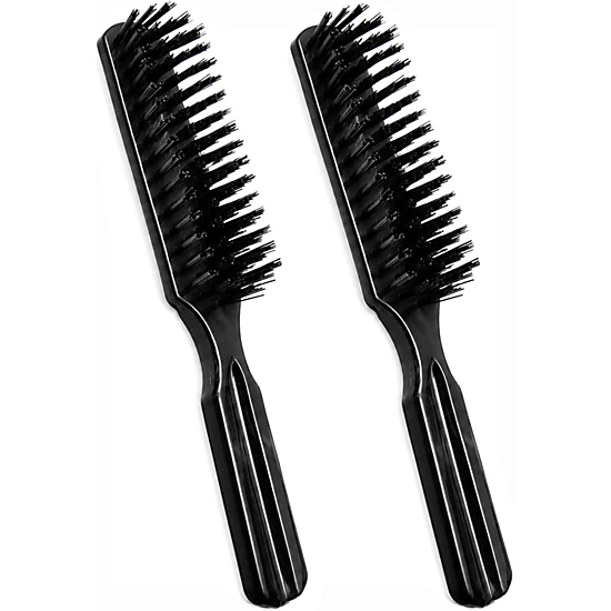 Prism Edge Unisex 2 Pack Bristle Hair Brush Set Black
