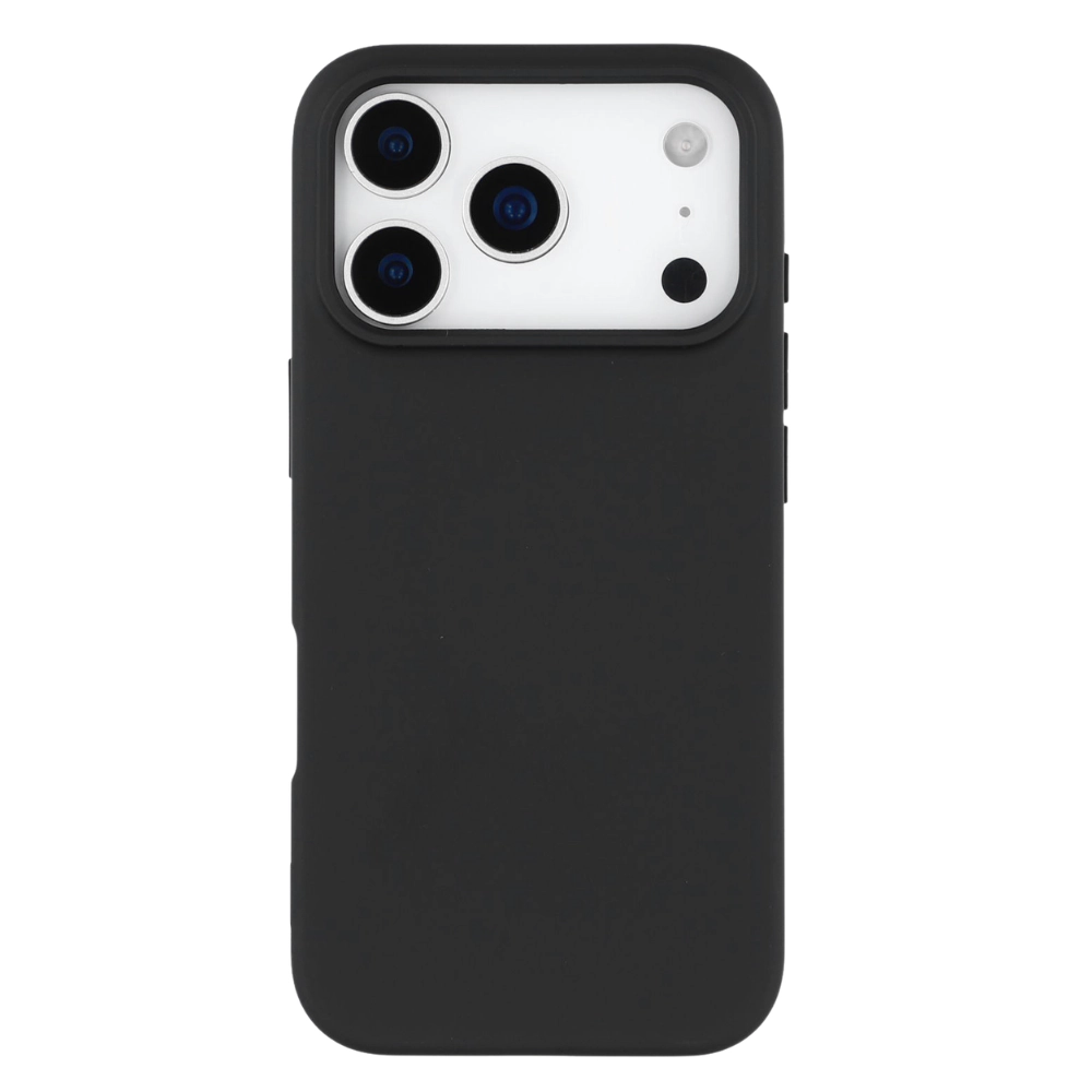 Qixxronics Black Silicone Phone Case for iPhone 17 Pro Drop Protection Shockproof