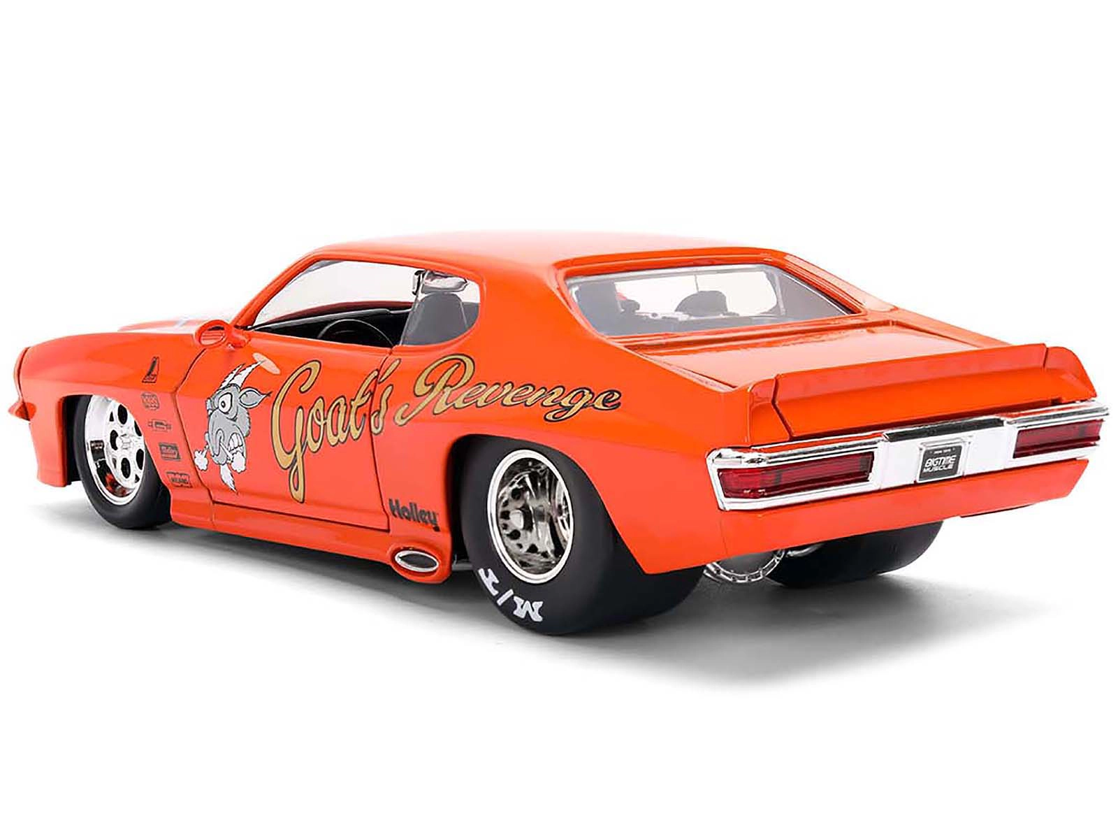 Jada 1971 Pontiac GTO "Goat's Revenge" Orange with Graphics "Bigtime Muscle" Series 1/24 Diecast Model Car by Jada