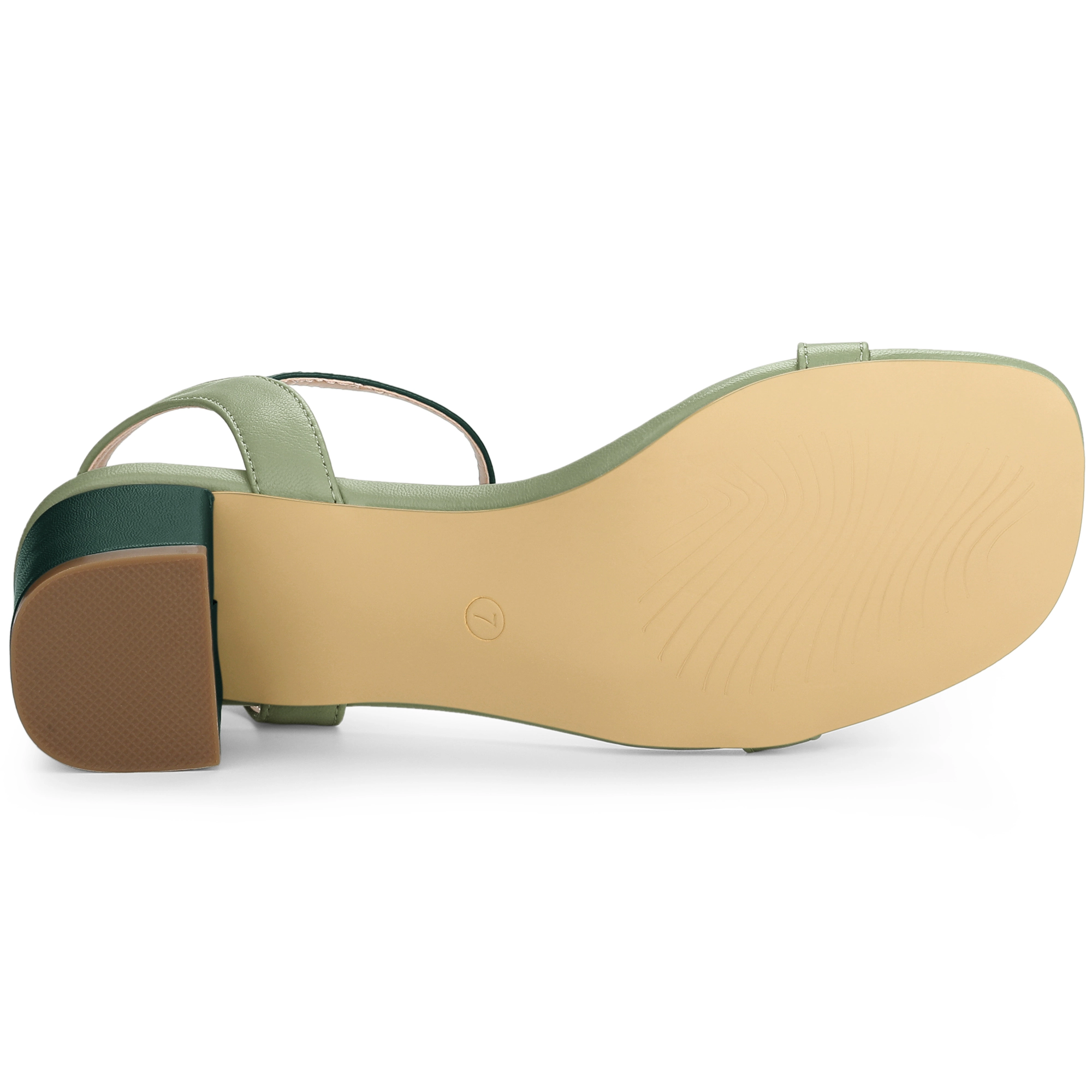 BLISSFUL STEP Women's Slingback Buckle Chunky Heel Sandals