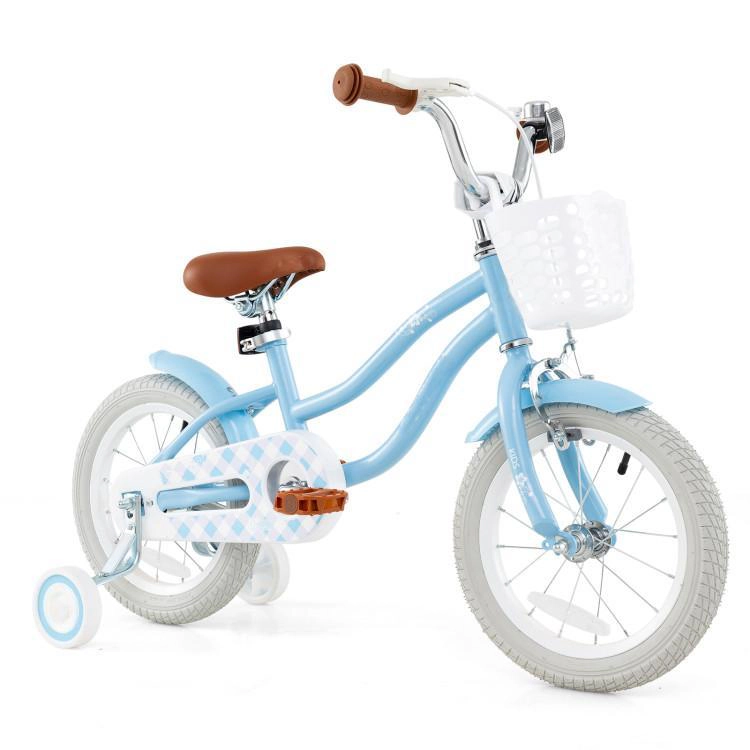 SUGIFT Light Blue Adjustable Handlebar Seat and Storage Basket Kids Bike
