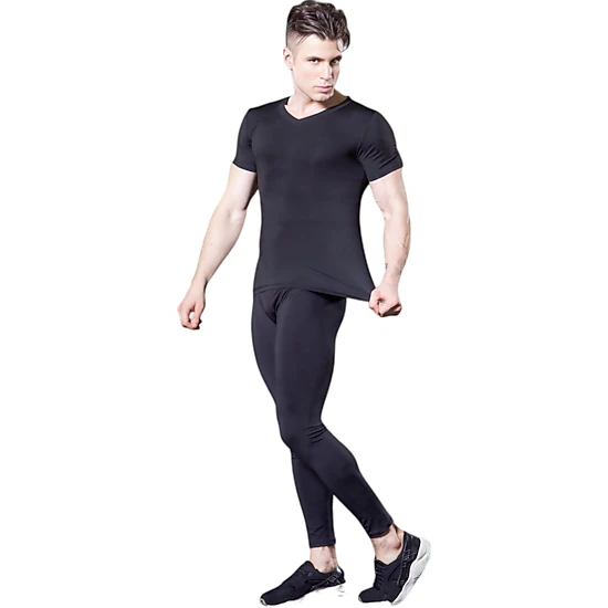 Anna-Kaci Men's V-Neck Short Sleeve Athletic Shirt with Stretch Fabric and Fitted Silhouette