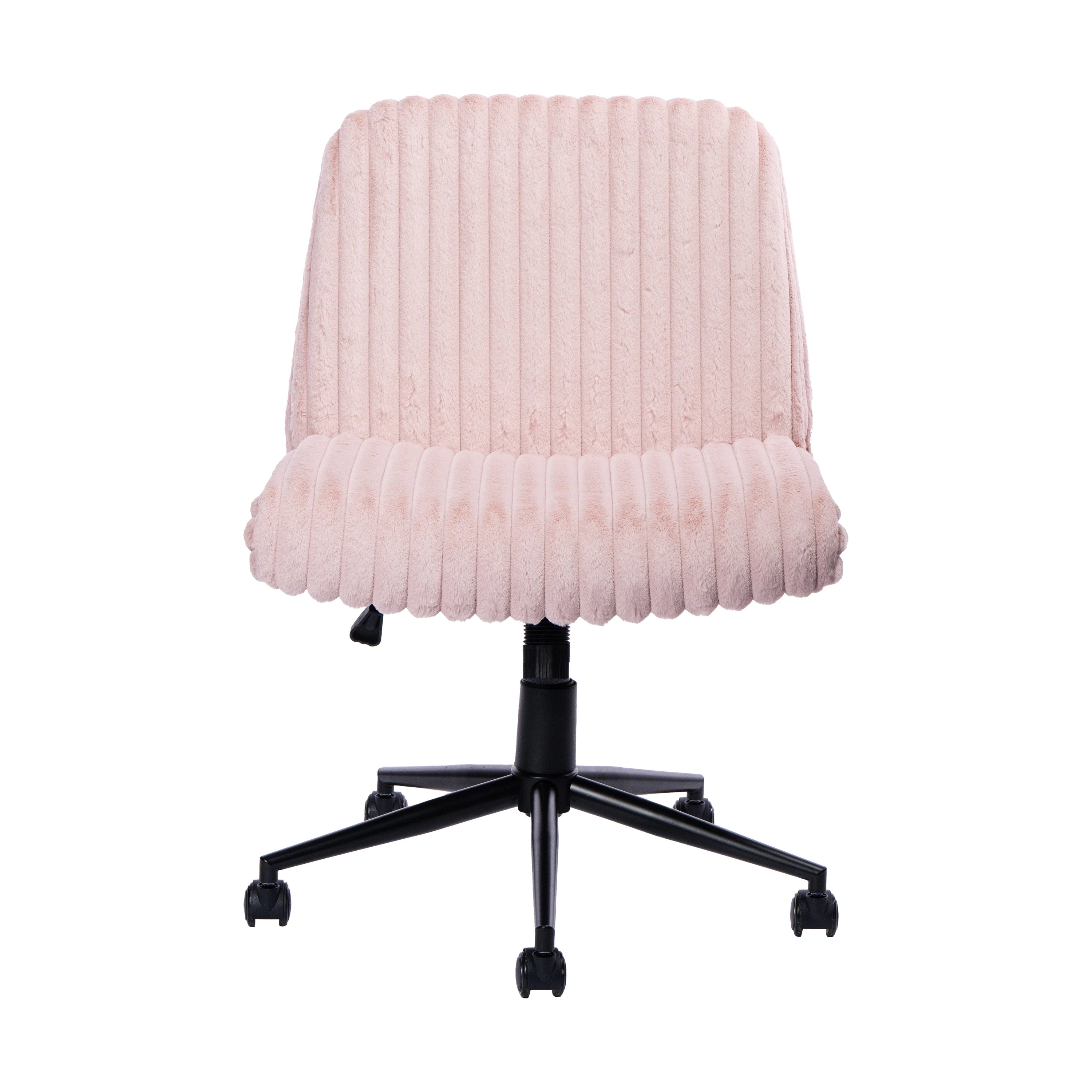 Platinum-Level Office Chairs Pink Criss-Cross Office Chair, Plush Velvet, Extra-Wide Foam-Padded Seat