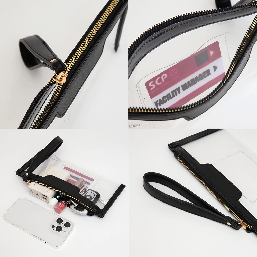 Fashnzfab Transparent Flap Wristlet Pouch / Clutch Bag