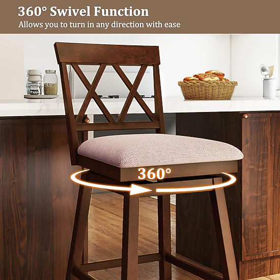 LJG 29 Inch Counter Height Barstools with Backrest and Upholstered Seat Cushion for Kitchen Dining Room