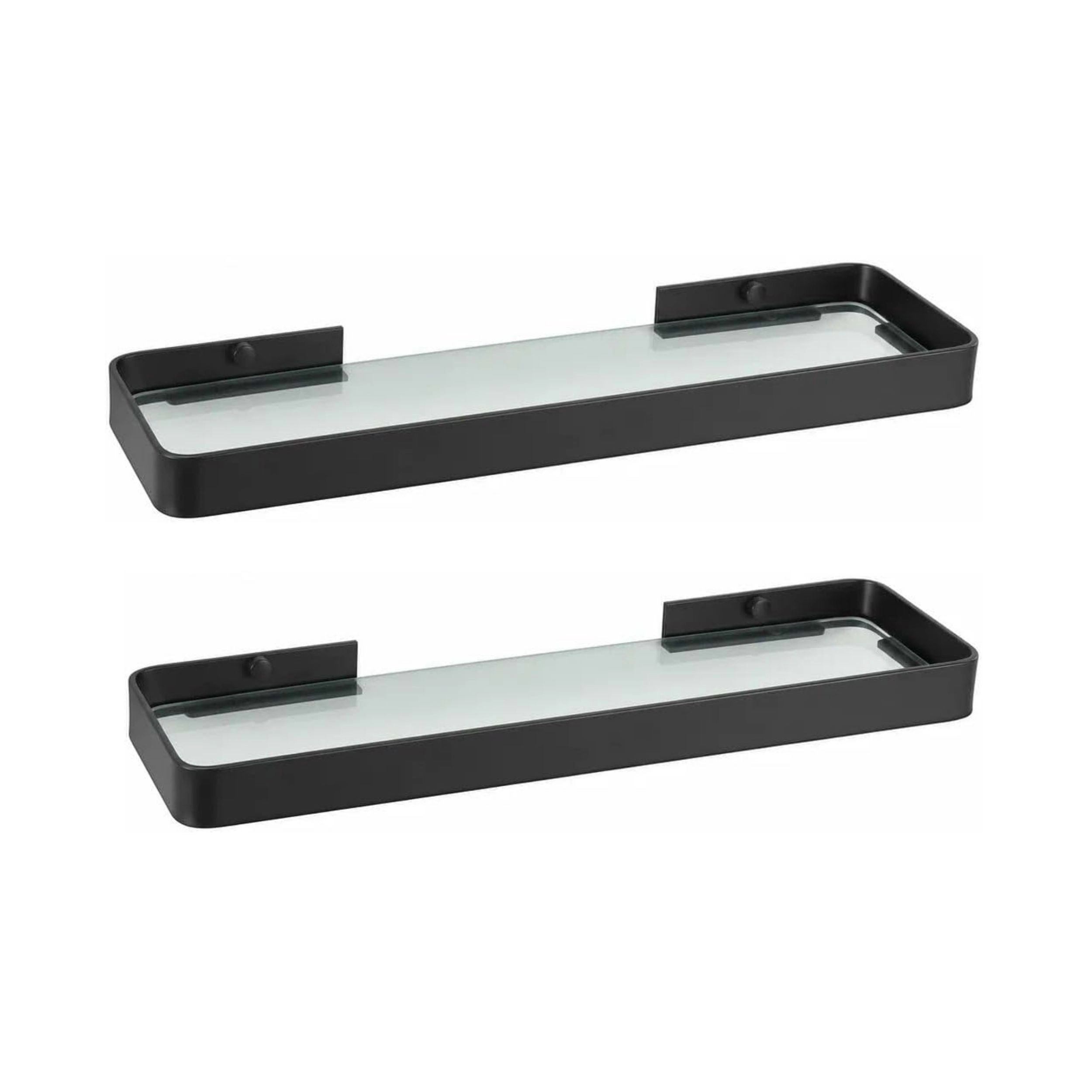 Stock Preferred Wall Mounted Glass Floating Bathroom Shelf Organizer