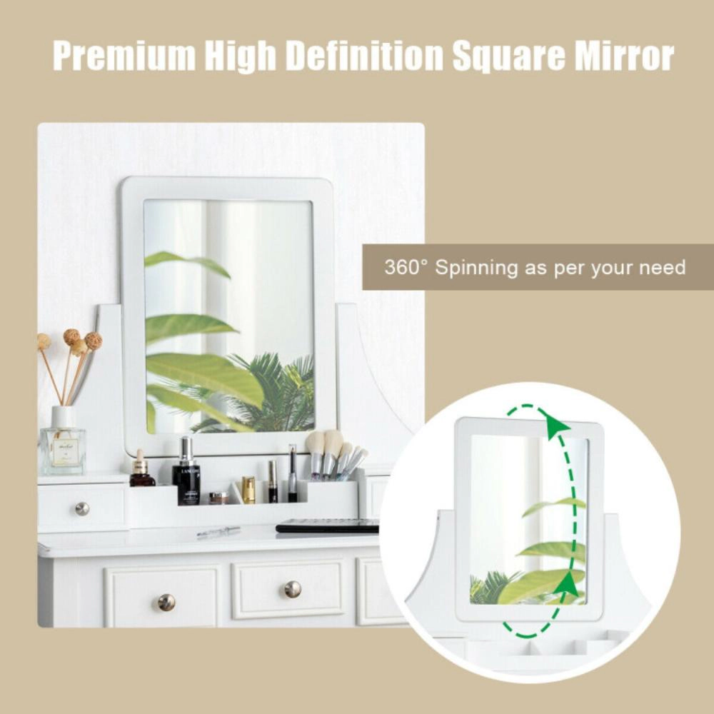 Hivvago 5 Drawers Removable Box Makeup Dressing Vanity Set