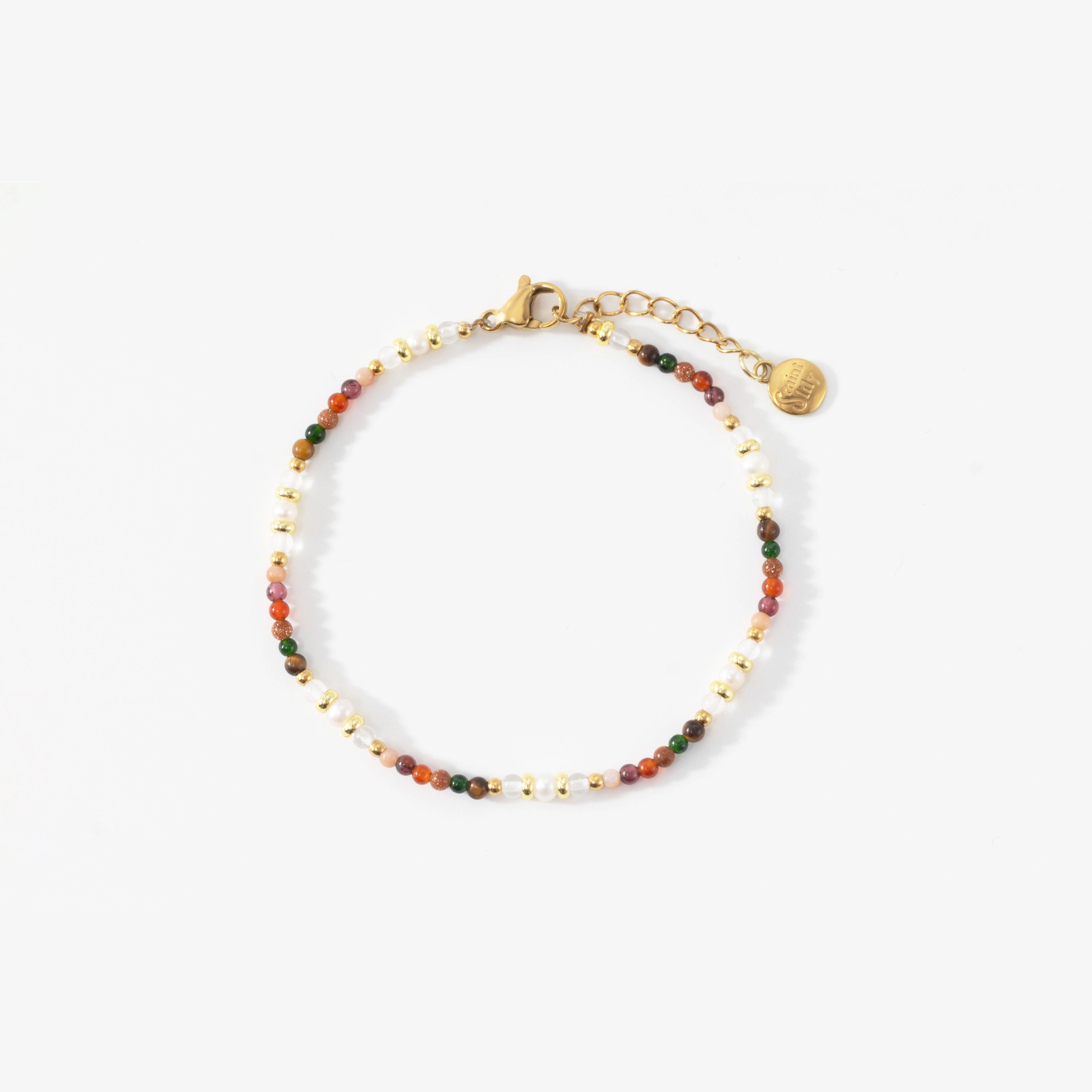 Mint & Lily Women's Rainbow Tourmaline Minimalist Bracelet