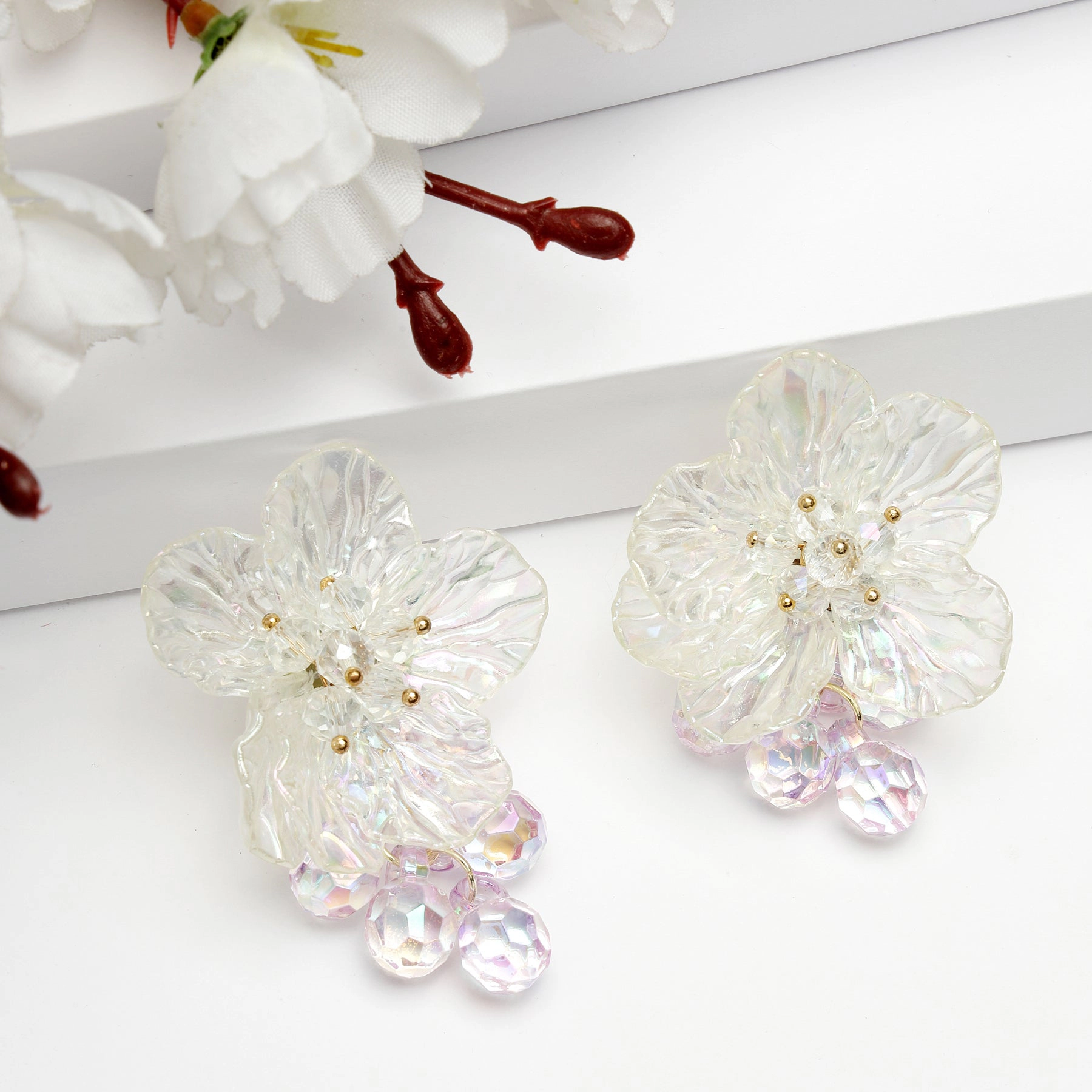 AGP PARIS Womens Diva Collection Ethereal Bloom Drop Earrings