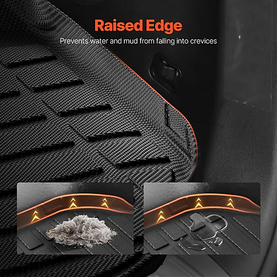 HONGGE Custom Fit TPE Cargo Mat for Hyundai Palisade 2020-2024, Trunk Liner with Backrest Mats, Waterproof Protector