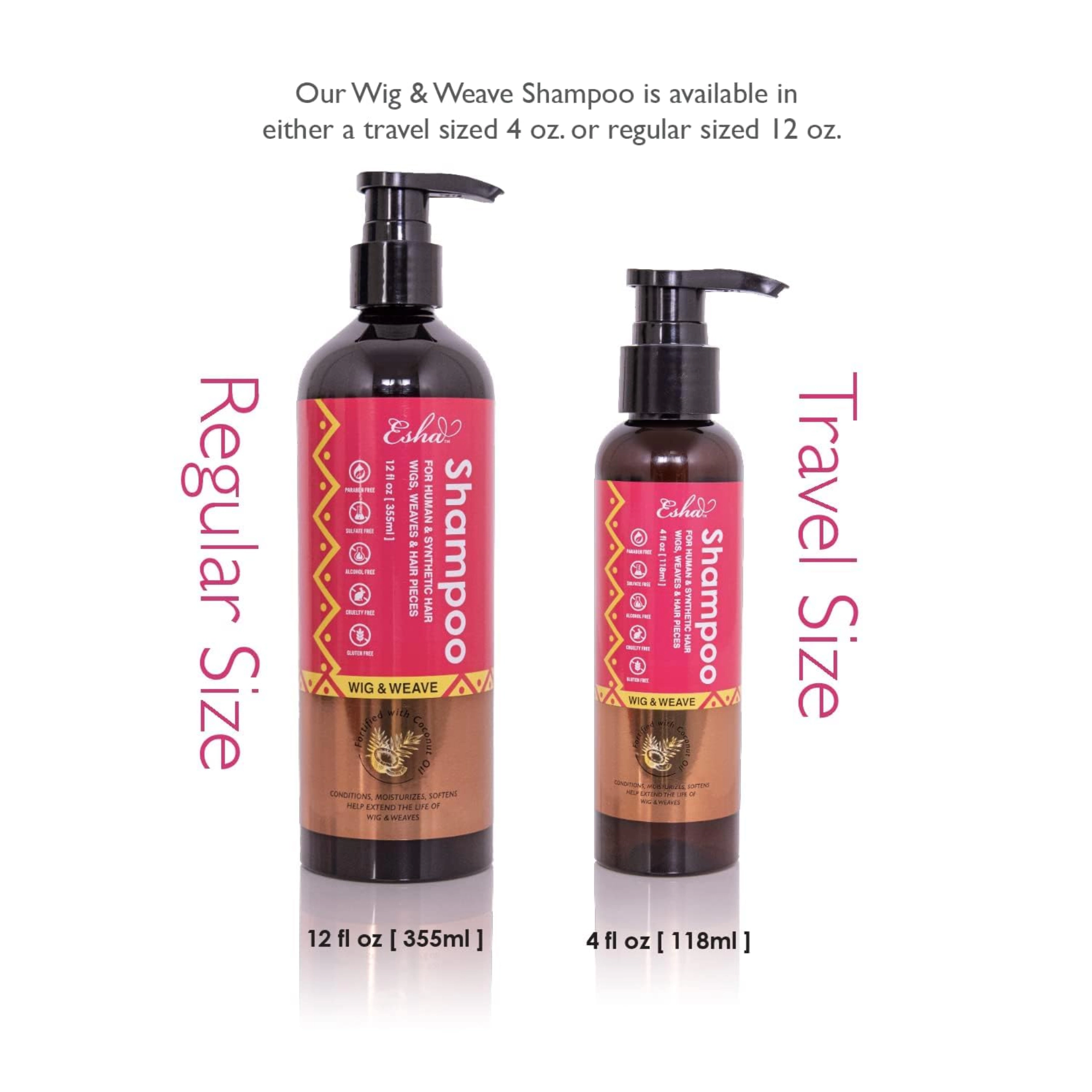 Esha Unisex  Sulfate-Free, pH-Balanced for Human and Synthetic Hairpieces Wig & Weave Detangling Shampoo
