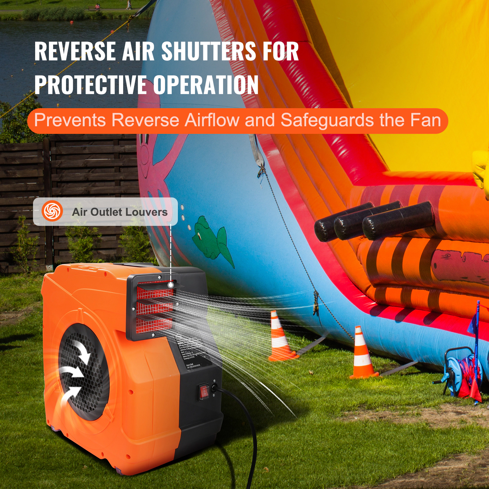 HONGGE Inflatable Blower, Bounce House Blower, Pump Commercial Air Blower for Inflatables