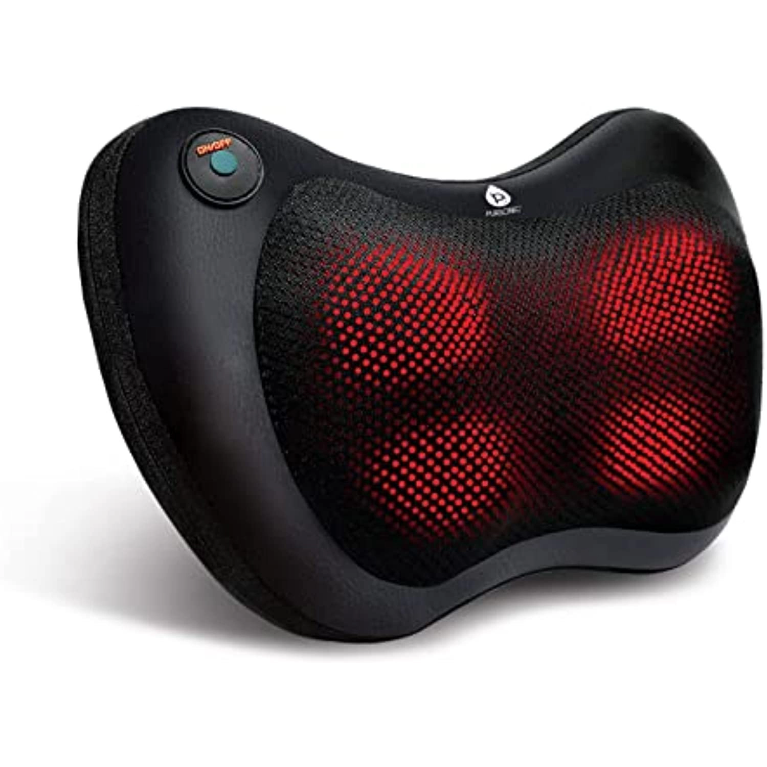 Pursonic Unisex Heated Shiatsu Neck & Back Massager with Deep-Kneading Massage Nodes