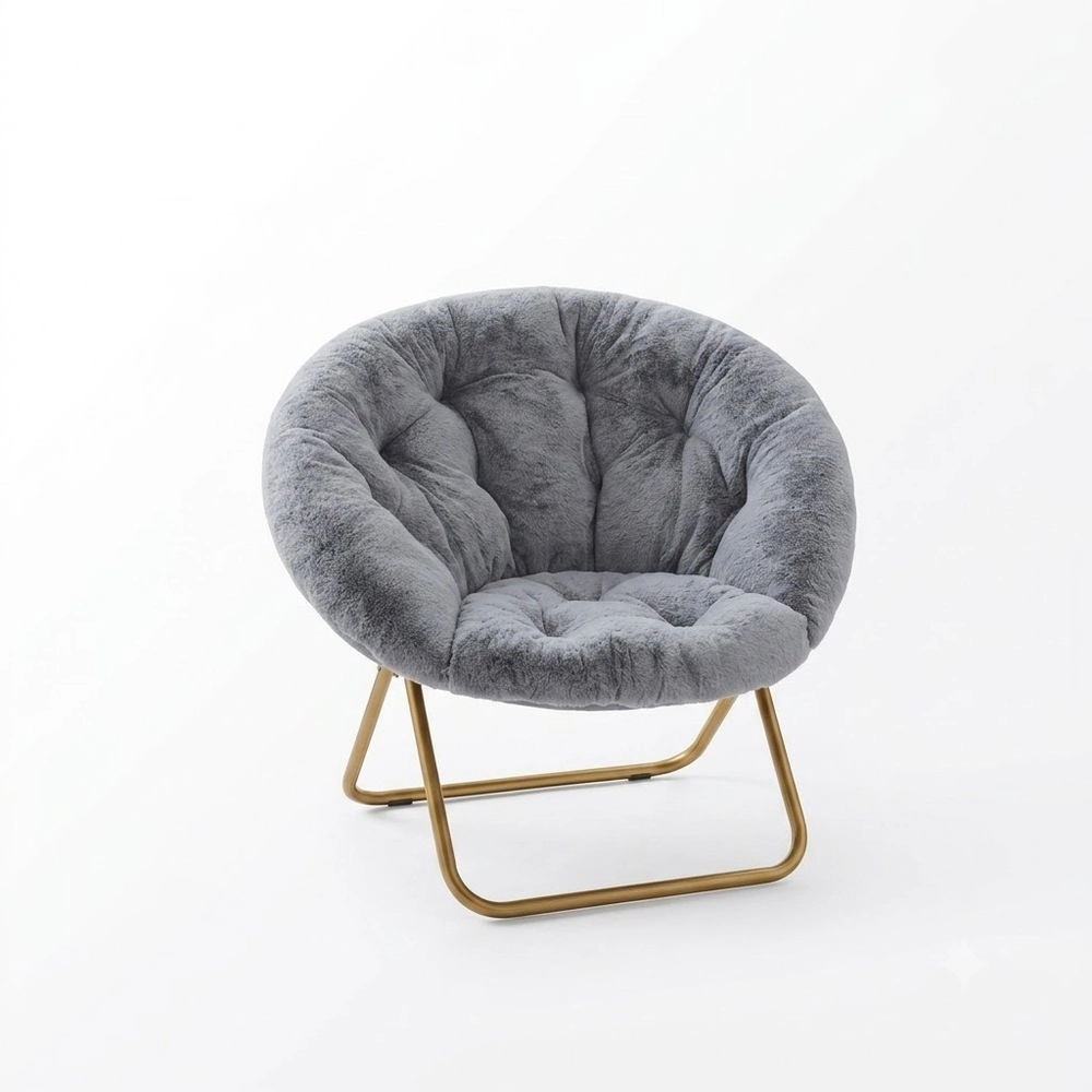 Rocky Peak Living Unisex Foldable Faux Fur Saucer Chair