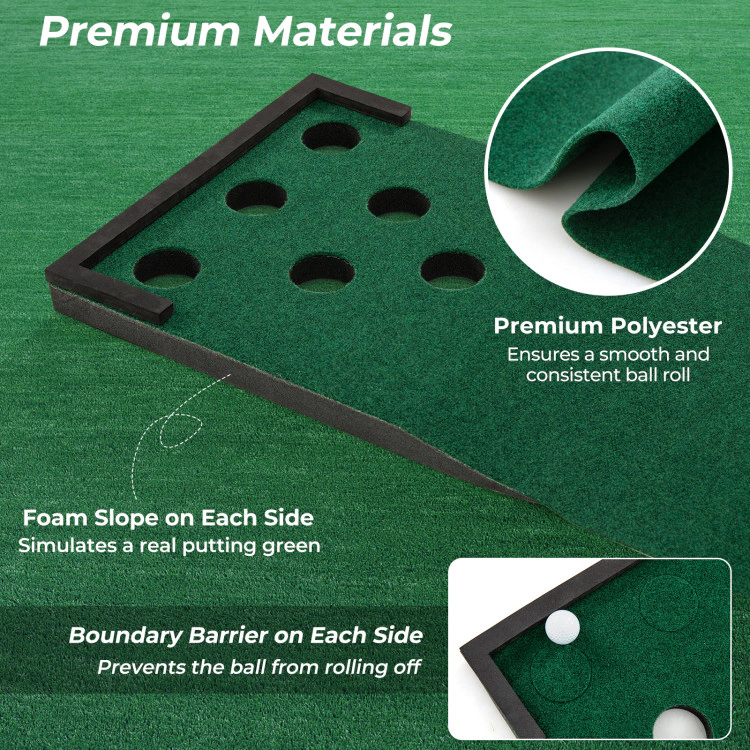 SUGIFT 2 Adjustable Putters and 6 Balls 11 ft Indoor Outdoor Putting Green Mat